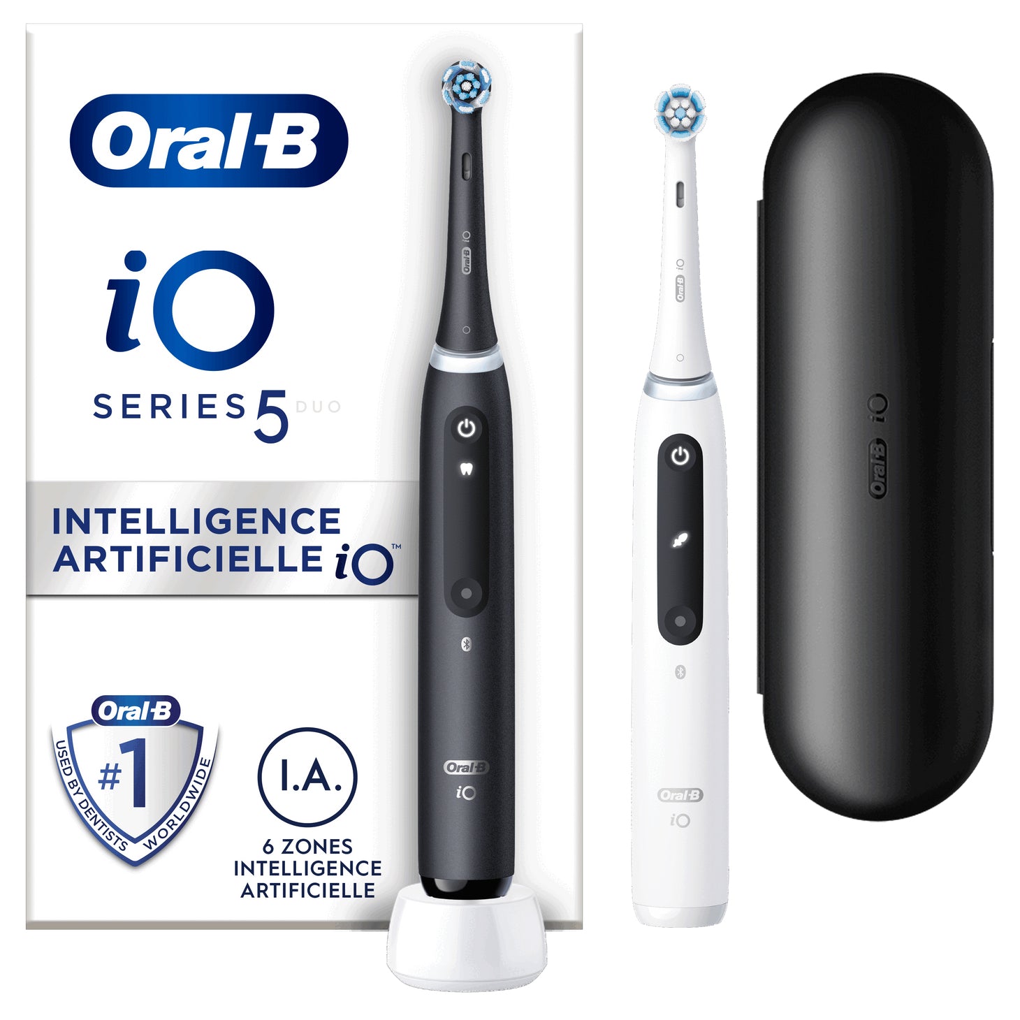 Oral-B iO 5 Voksen Elektrisk tandbørste Sort, Hvid