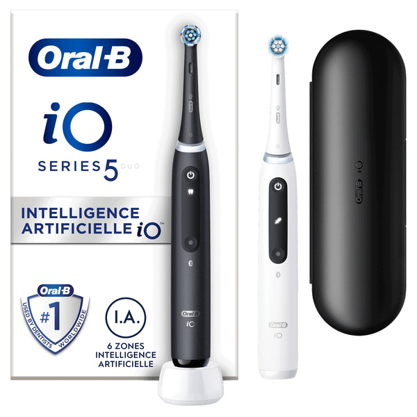 Oral-B iO 5 Voksen Elektrisk tandbørste Sort, Hvid
