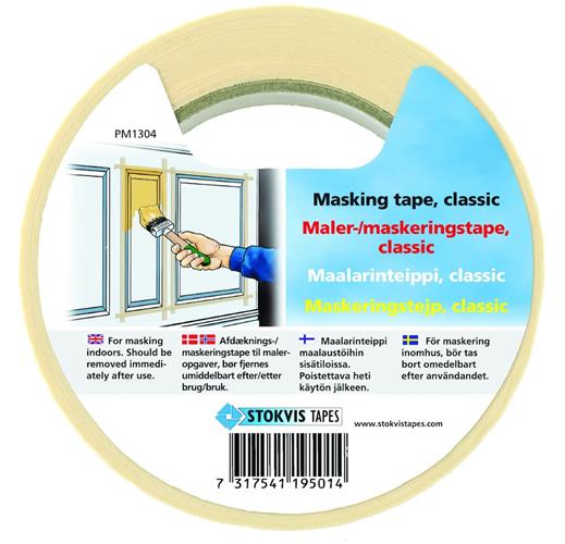 Stokvis afdækningstape med label beige