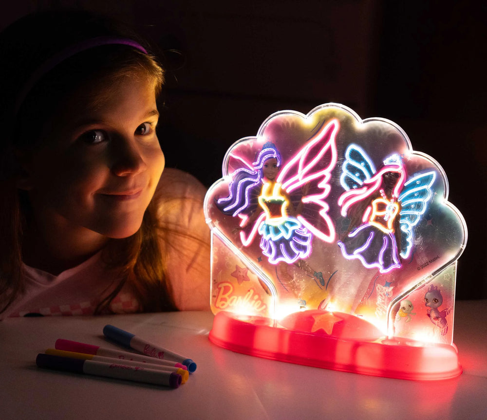 Natlampe og dekorationssæt til malede 3D Barbie-billeder med base og lys – Barbie