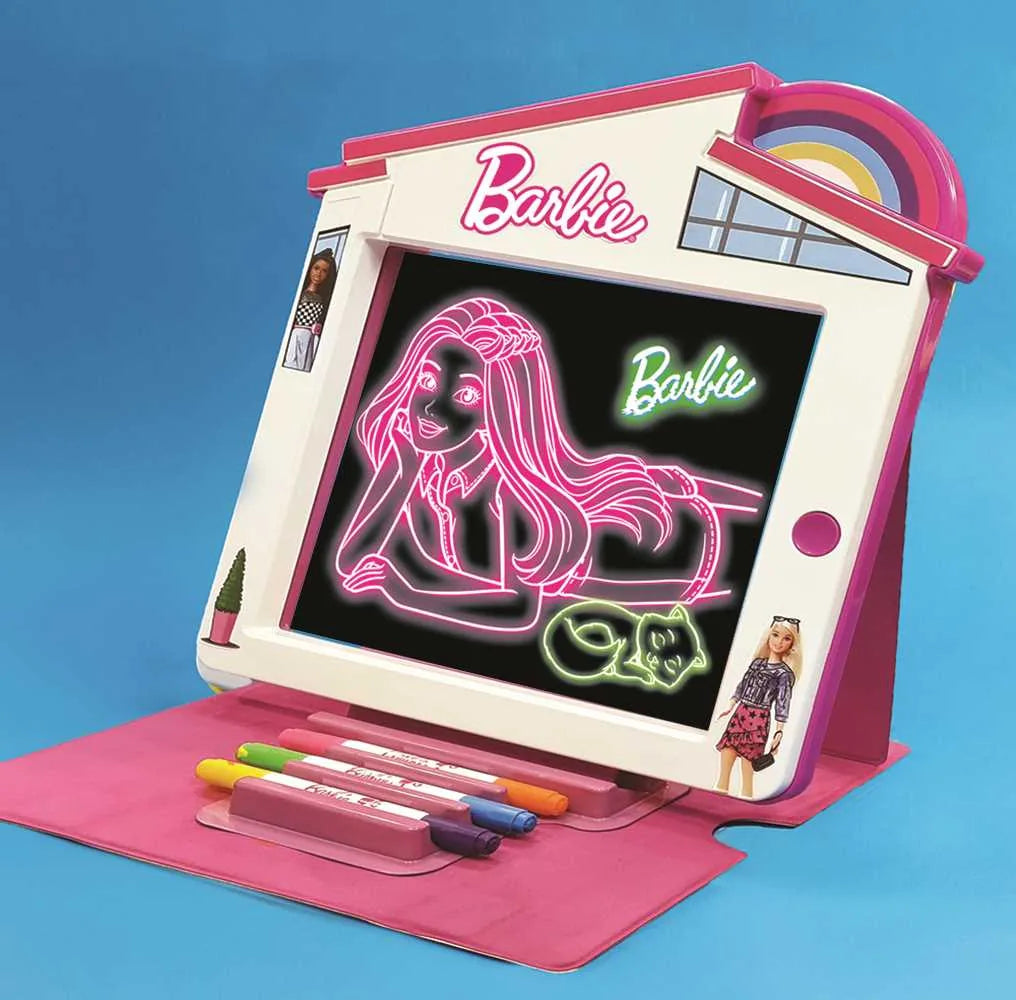 Tegnetavle med LED Glow Pad til børn – Barbie