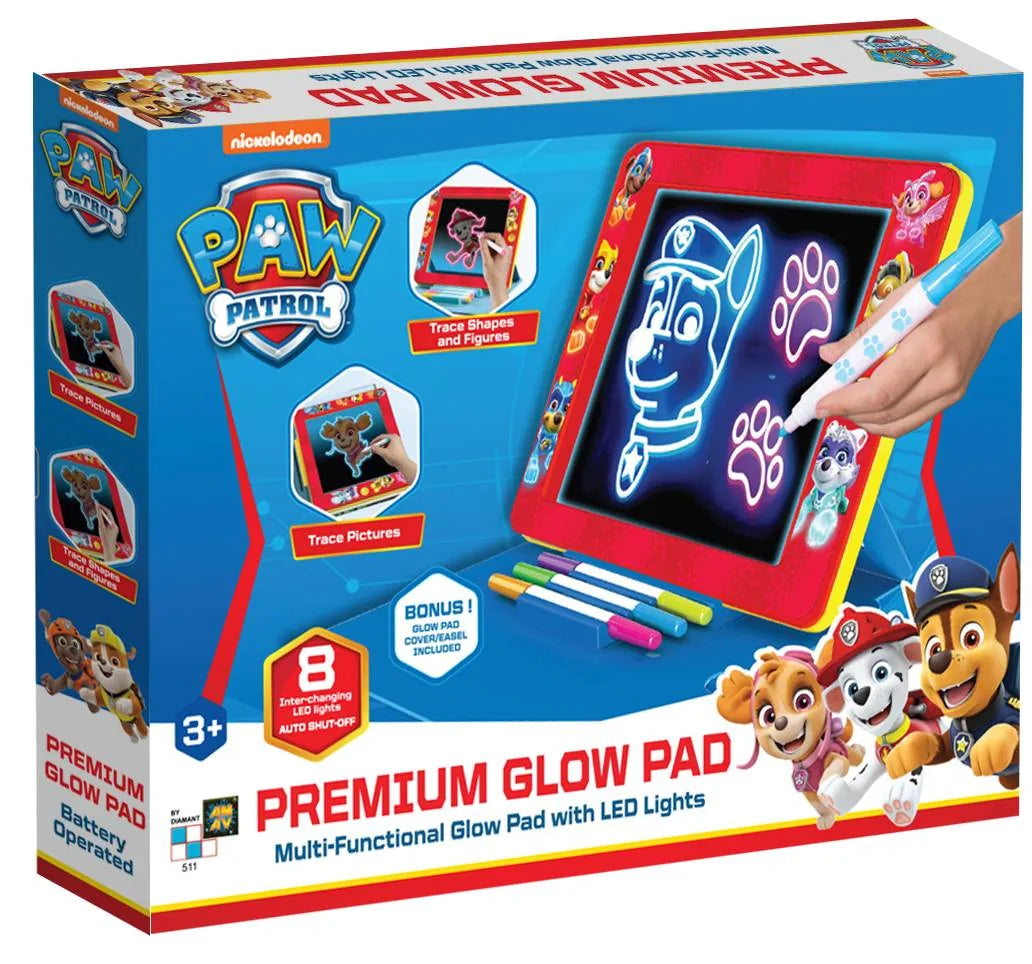 Glow Pad tegnetavle med LED-lys og tilbehør – Paw Patrol