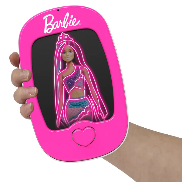 Bærbar selvlysende tegneplade til børn med skabeloner og tusser – Barbie