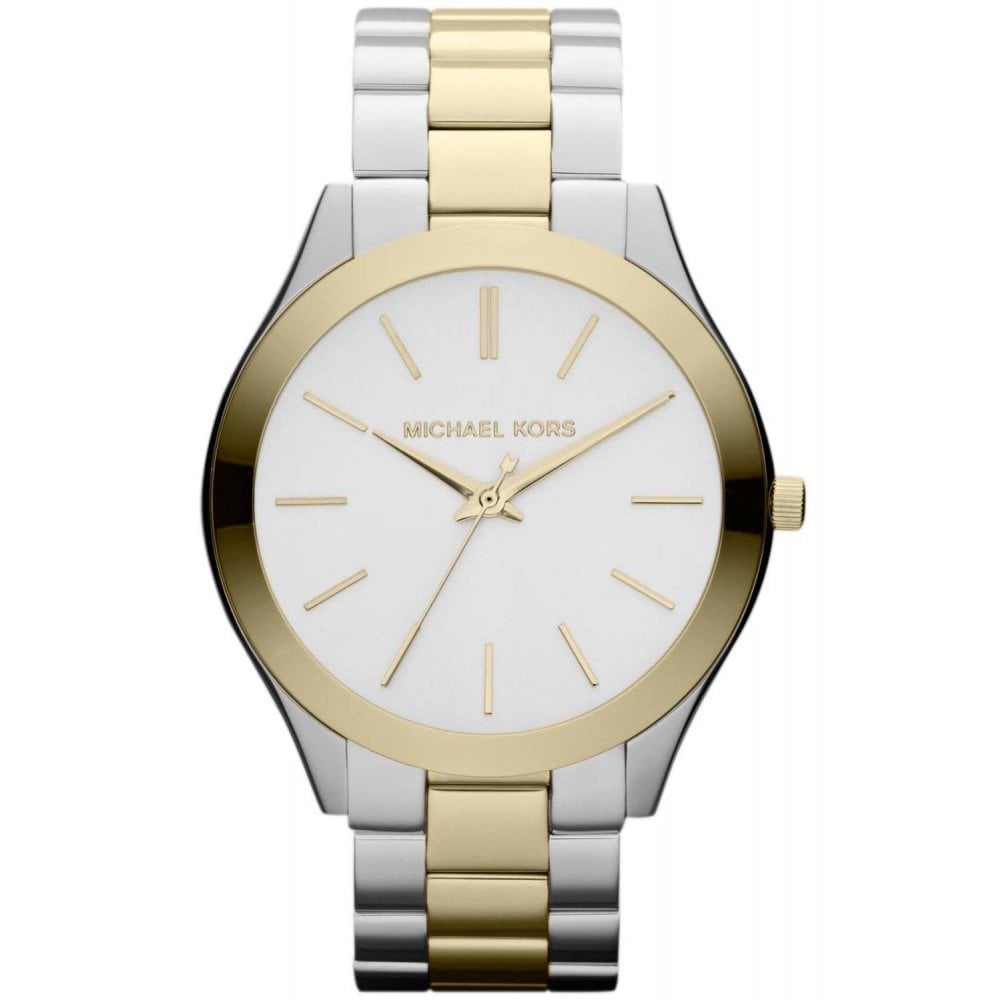 Michael Kors Mk3198 dameur Slim Runway tofarvet