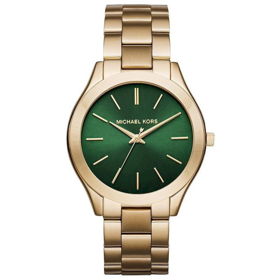 Michael Kors Mk3435 dameur Slim Runway guld grøn