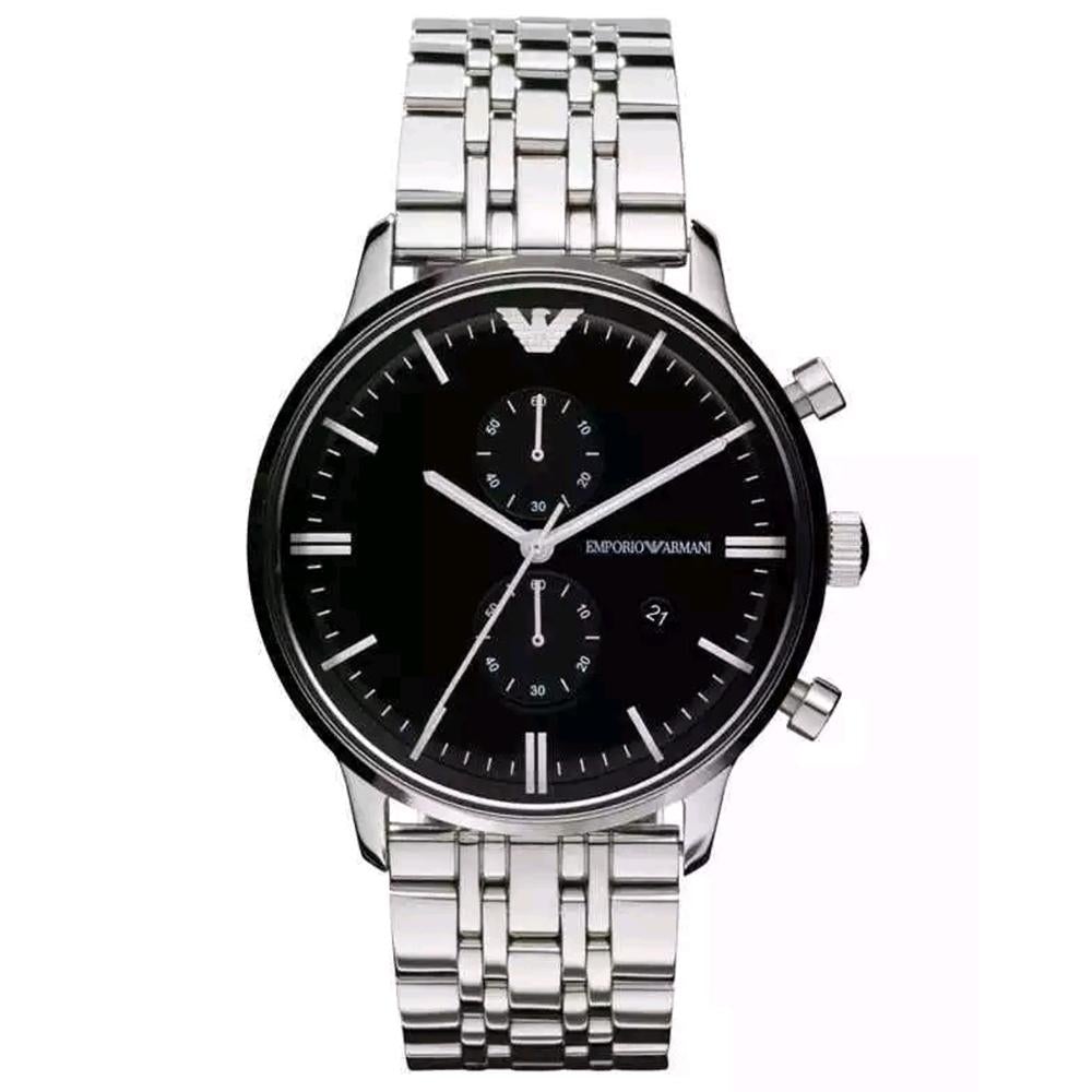 Emporio Armani Ar0389 Men S sort Chronograph ur