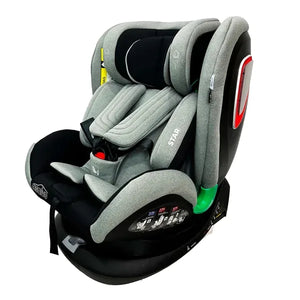 Autostol 0–36 kg, 360° roterbar, Isofix, i-Size Star Fix, Grå — Asalvo