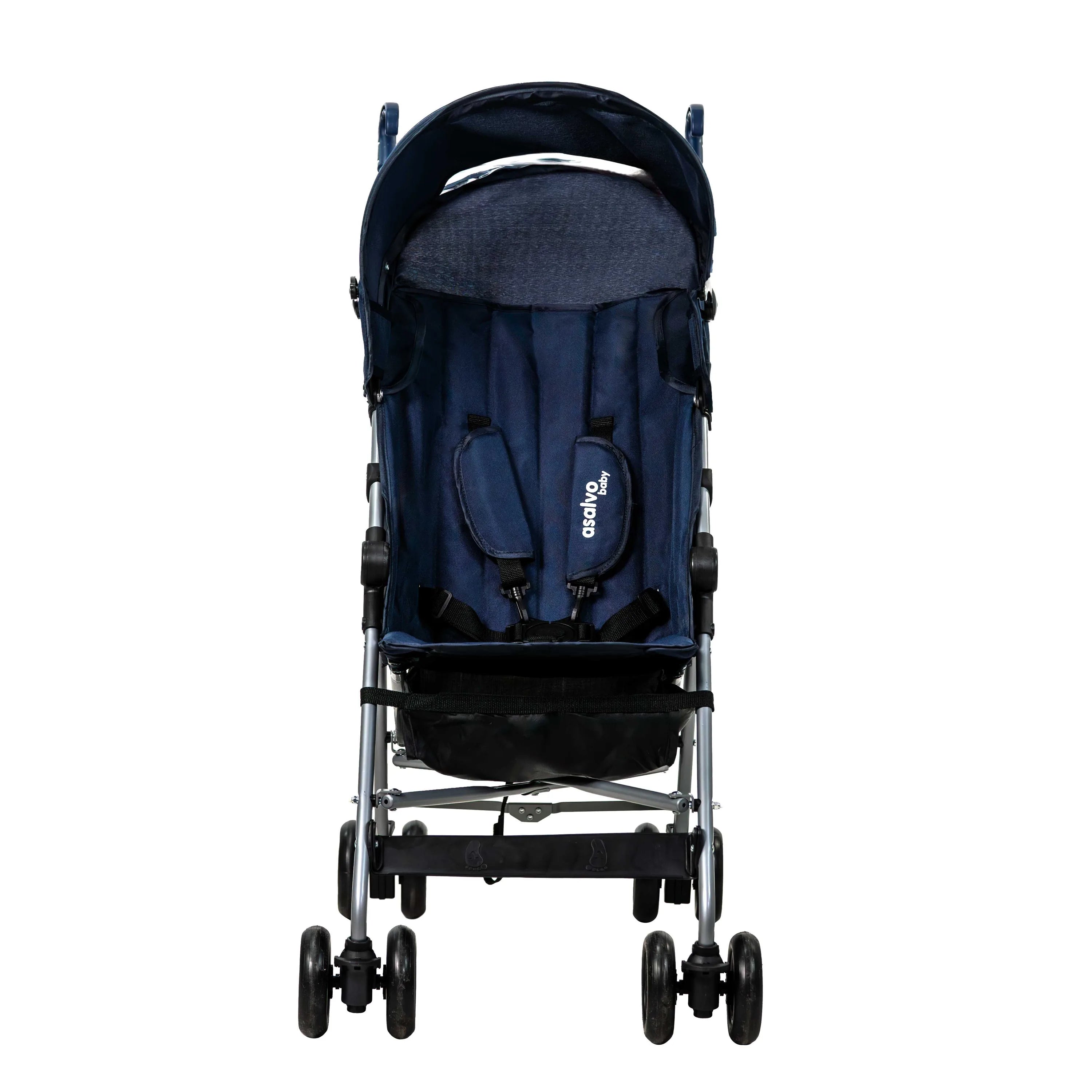 Letvægts klapvogn Enzo 4,9 kg Navy 5-punkts sele, kaleche m/vindue – Asalvo