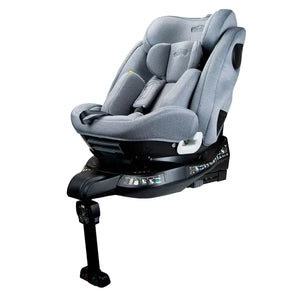 Autostol 0–36 kg, 360° roterbar, nakkebeskyttelse, ISOFIX/støtteben – Turing/Grå, Asalvo