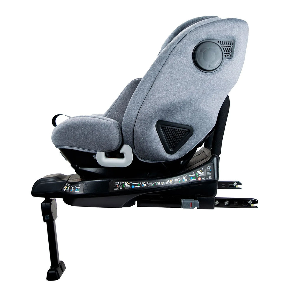 Autostol 0–36 kg, 360° roterbar, nakkebeskyttelse, ISOFIX/støtteben – Turing/Grå, Asalvo