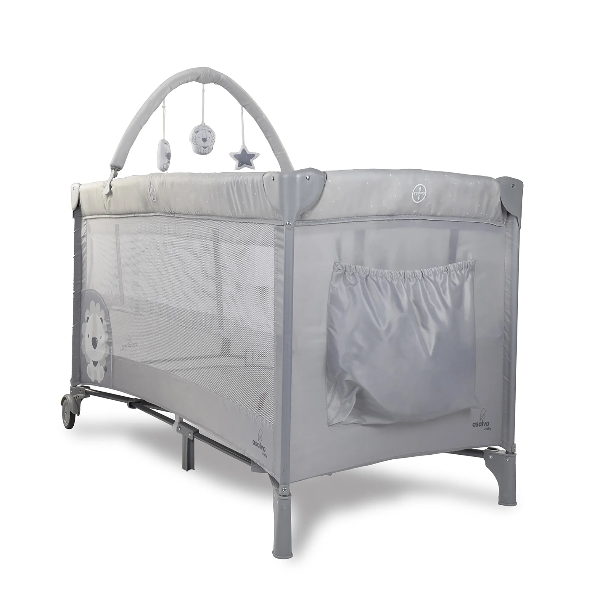 Weekendseng Duo Med Indsats Og Åbning Baby Løve Vandtæt – Grå – Asalvo