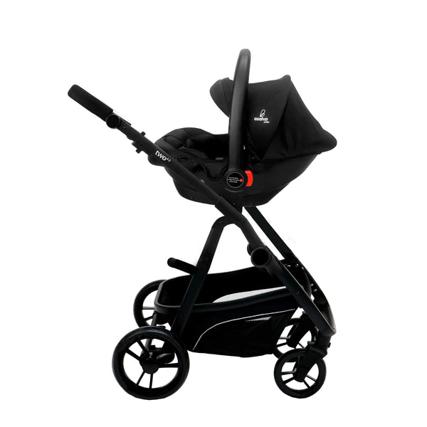 Klapvogn Travel System Oslo 2 Justerbar – sort – Asalvo
