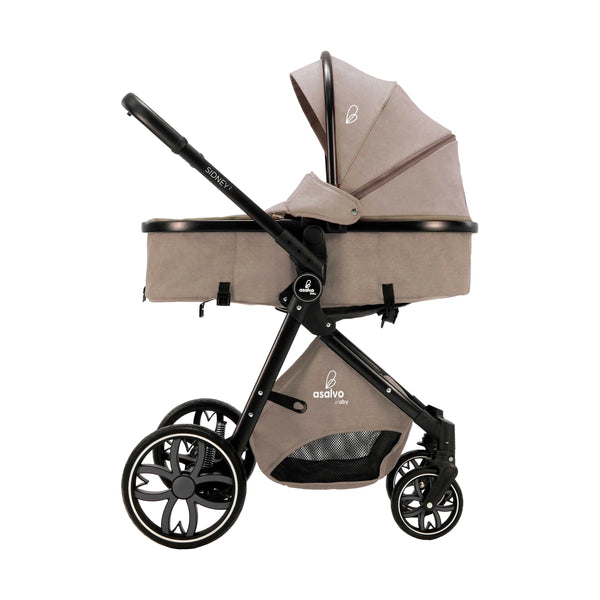 Klapvogn Convertibel Sidney 2 Justerbar – Beige – Asalvo