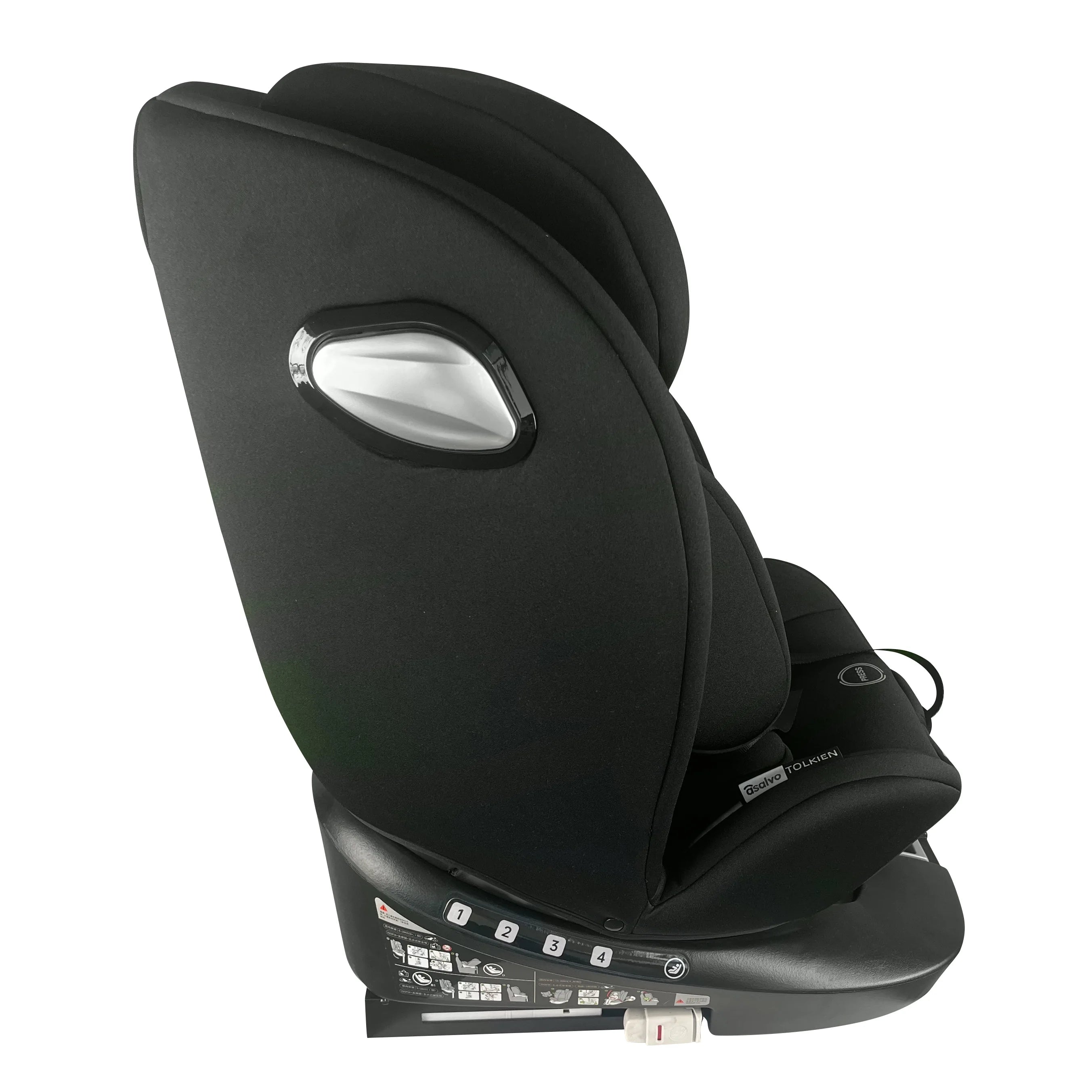 Autostol I-Size 0/1/2/3 med ISOFIX, 360° drej, justerbar nakkestøtte – Asalvo