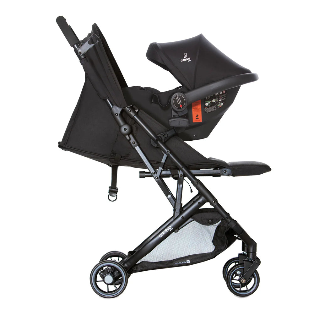 Klapvogn Tumbucto Travel System Justerbar – Sort – Asalvo