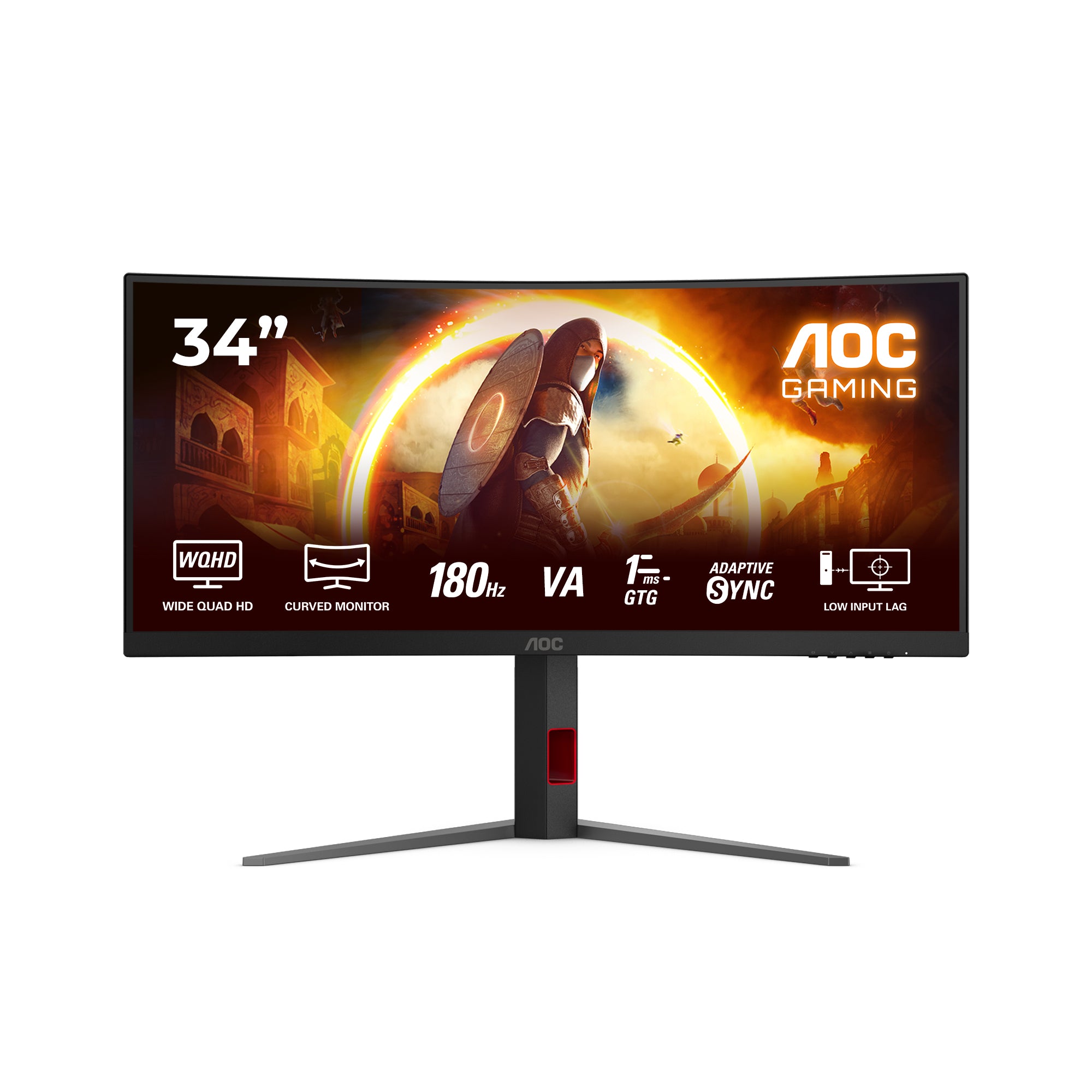 AOC G4 CU34G4 computerskærm 86,4 cm (34) 3440 x 1440 pixel Wide Quad HD LED Sort, Rød