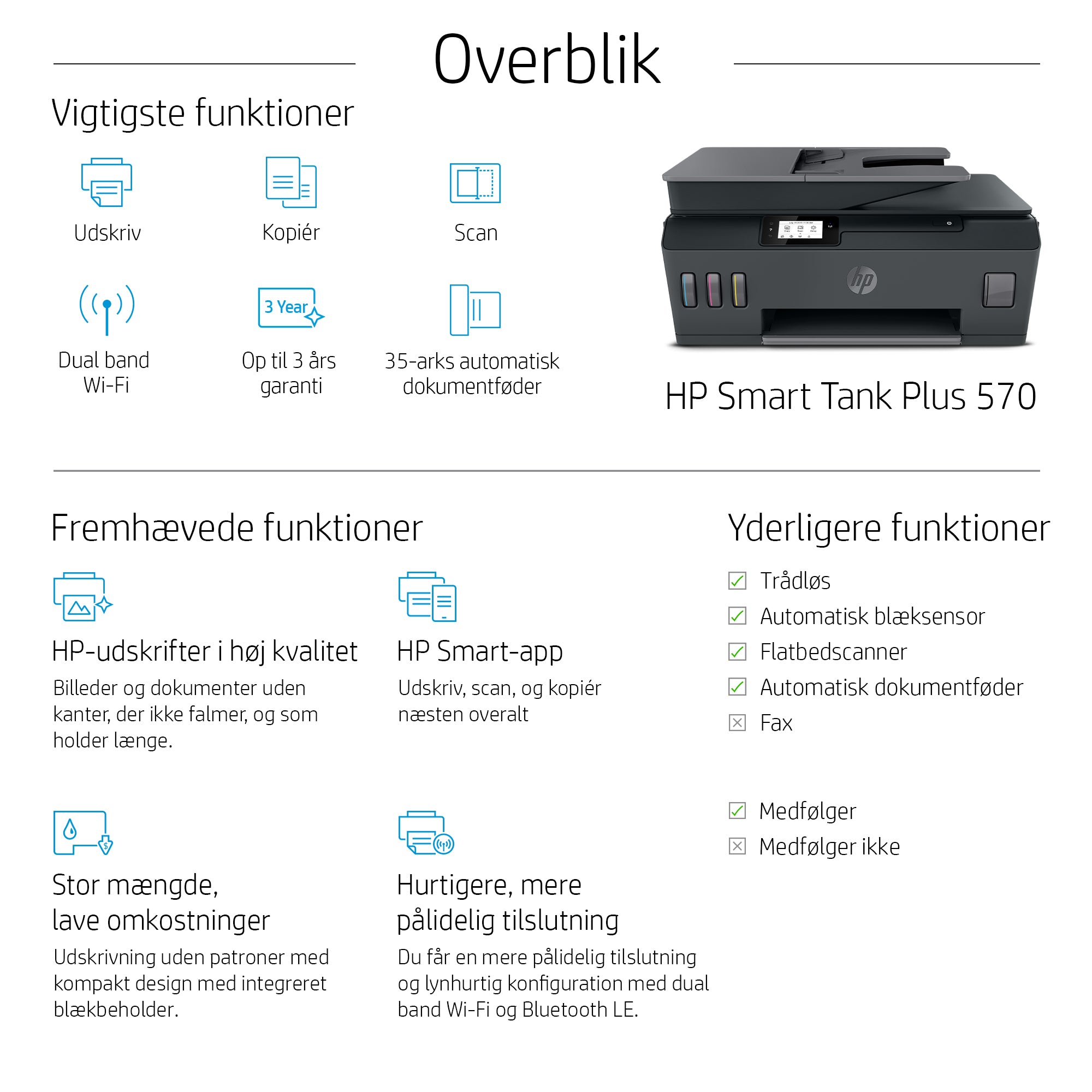 HP Smart Tank  570 Wireless All-in-One Blækprinter