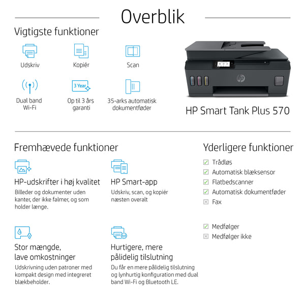 HP Smart Tank  570 Wireless All-in-One Blækprinter