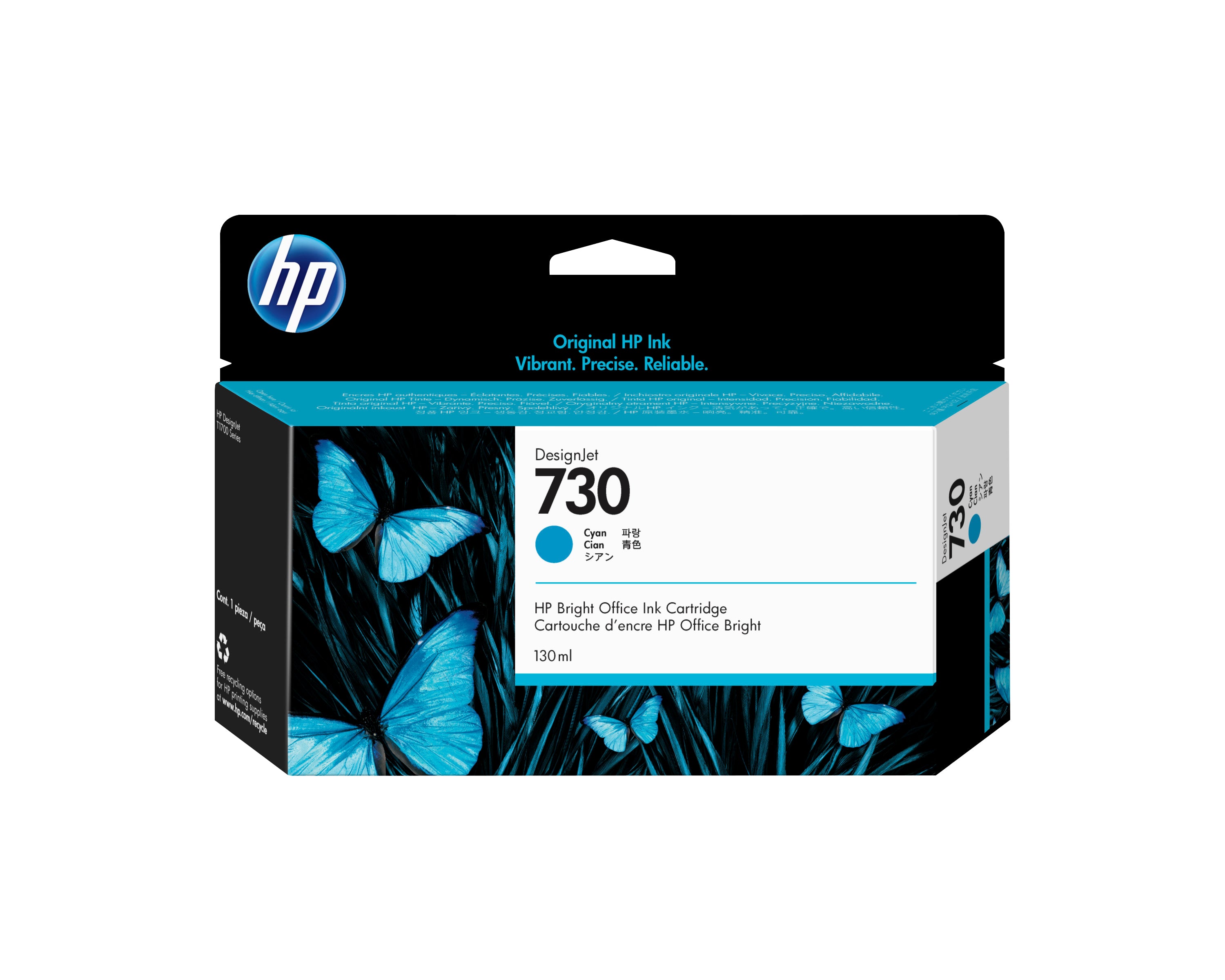 HP 730 Cyan Blæk P2V62A