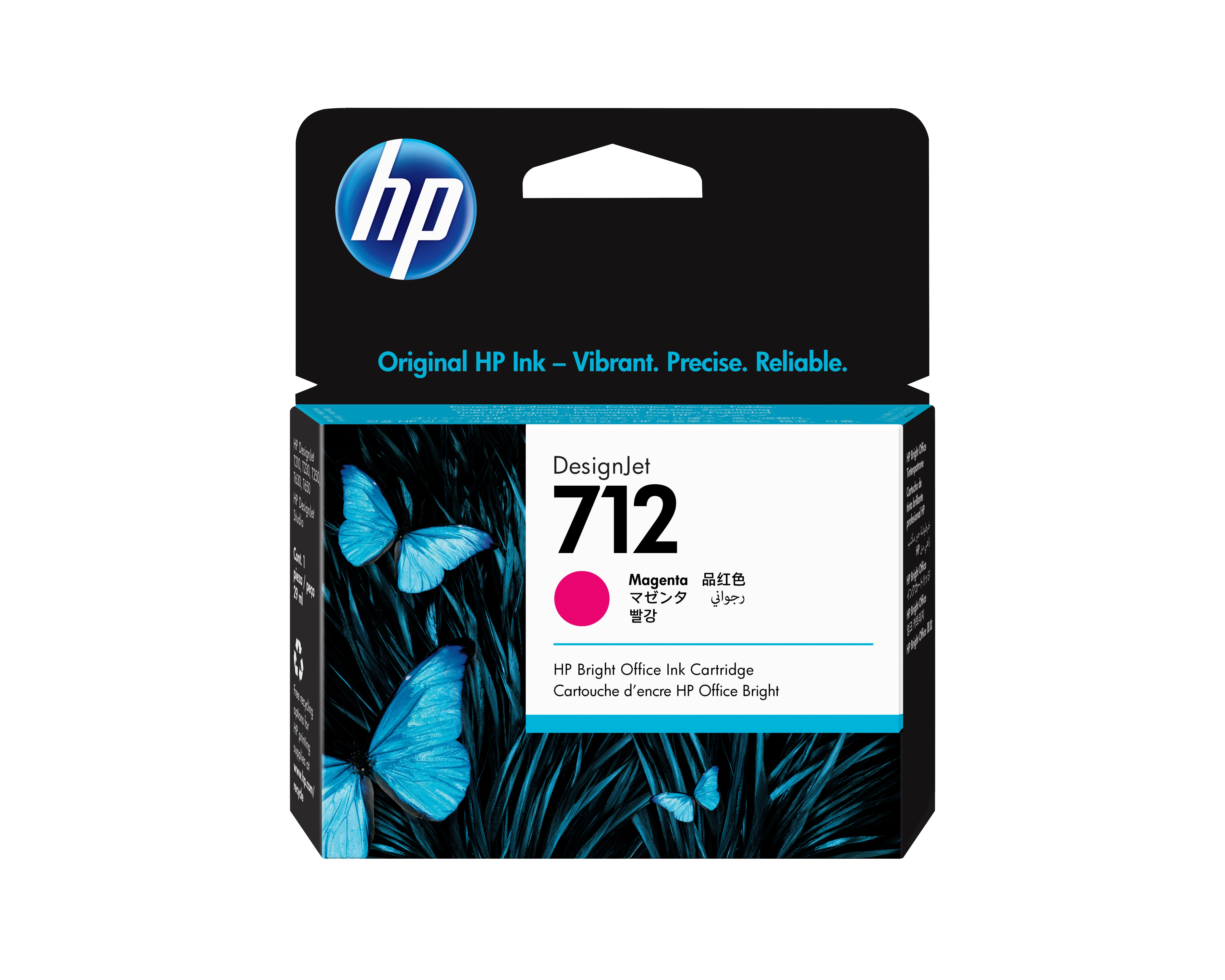 HP 712 Magenta Blæk 3ED68A