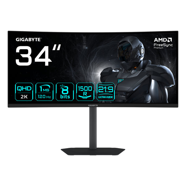 GIGABYTE GS34WQCA EK 34 VA 3440 x 1440 (UltraWide) DisplayPort HDMI 120 Hz