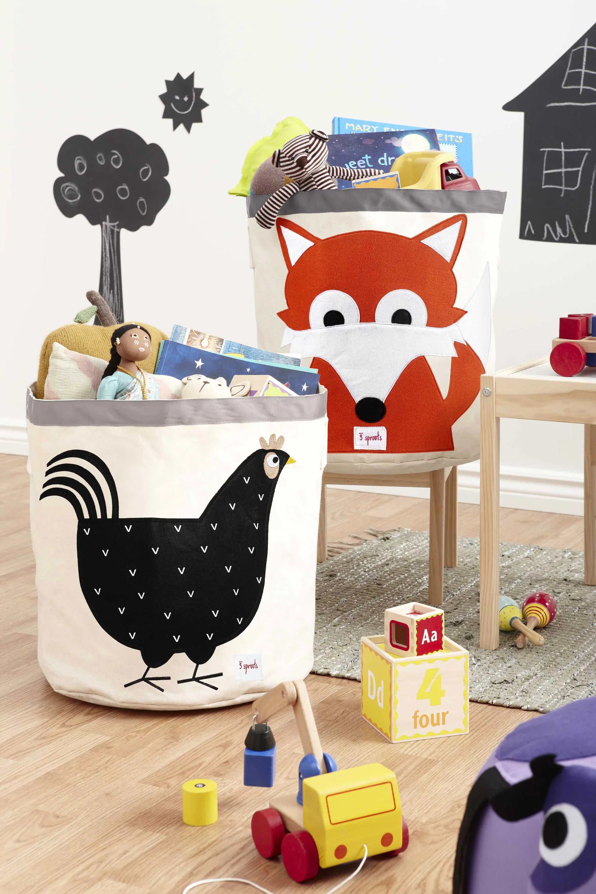 Opbevaringsbeholder Rund – Ræv – 3 Sprouts