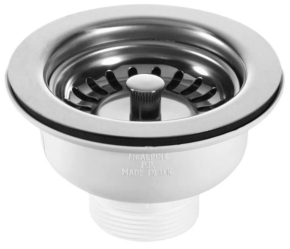 Bundventil med strainer til køkkenvask
