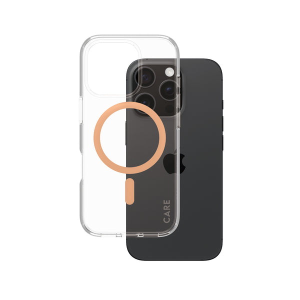 CARE by PanzerGlass Beskyttelsescover Ferskenagtig Klar Apple iPhone 16 Pro