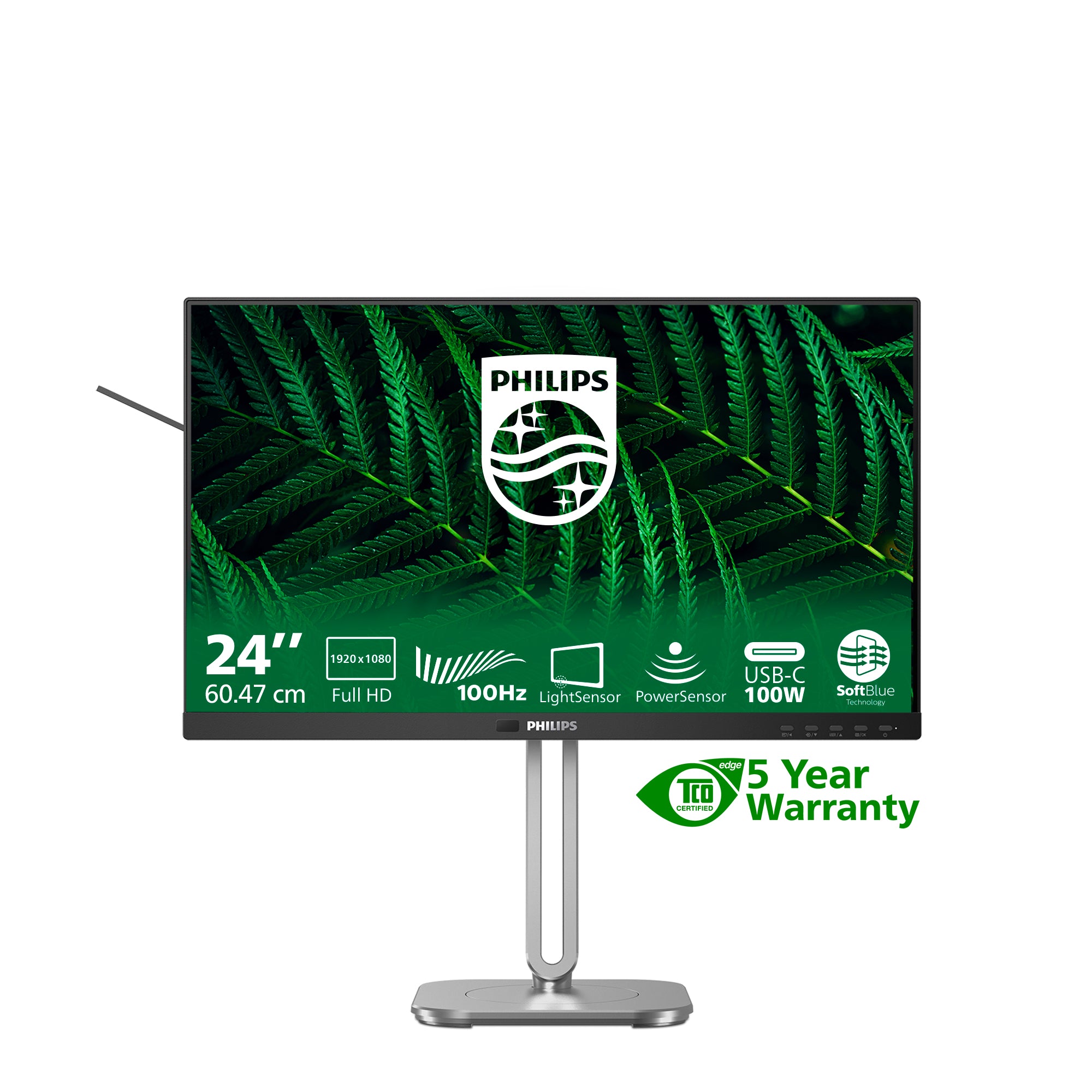 Philips 24B2G5301 24 IPS 1920 x 1080 (Full HD) VGA (HD-15) HDMI DisplayPort USB-C 100Hz