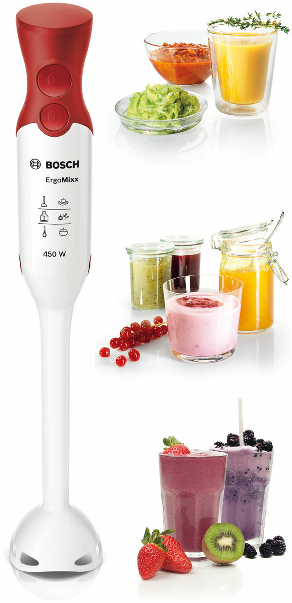 Bosch ErgoMixx MSM64010 Stavblender Turbofunktion Hvid/rød