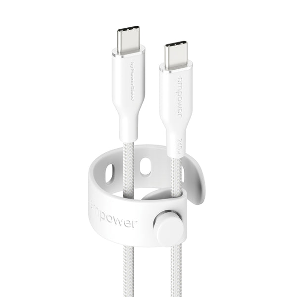 empower by PanzerGlass Racing USB-C to USB-C 2m hvid