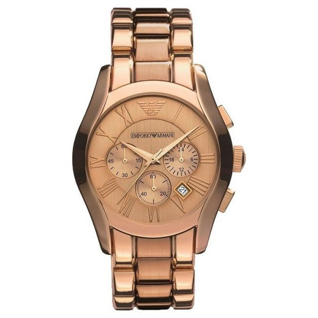 Emporio Armani Ar0365 Men S Valente Chronograph ur med roseguld PVD-belægning