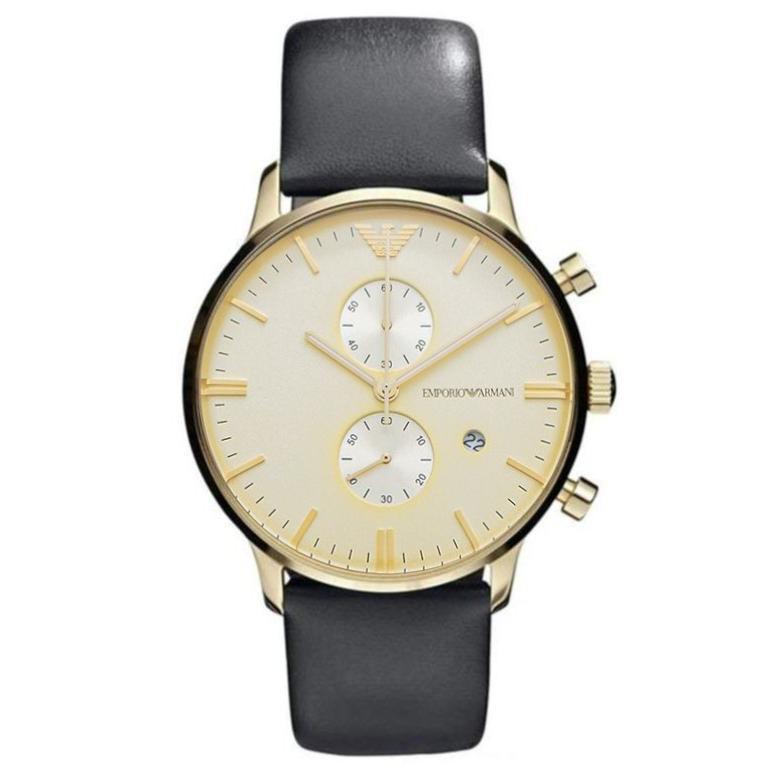 Emporio Armani Ar0386 Men S Gianni Chronograph ur med guldfarvet PVD-belægning