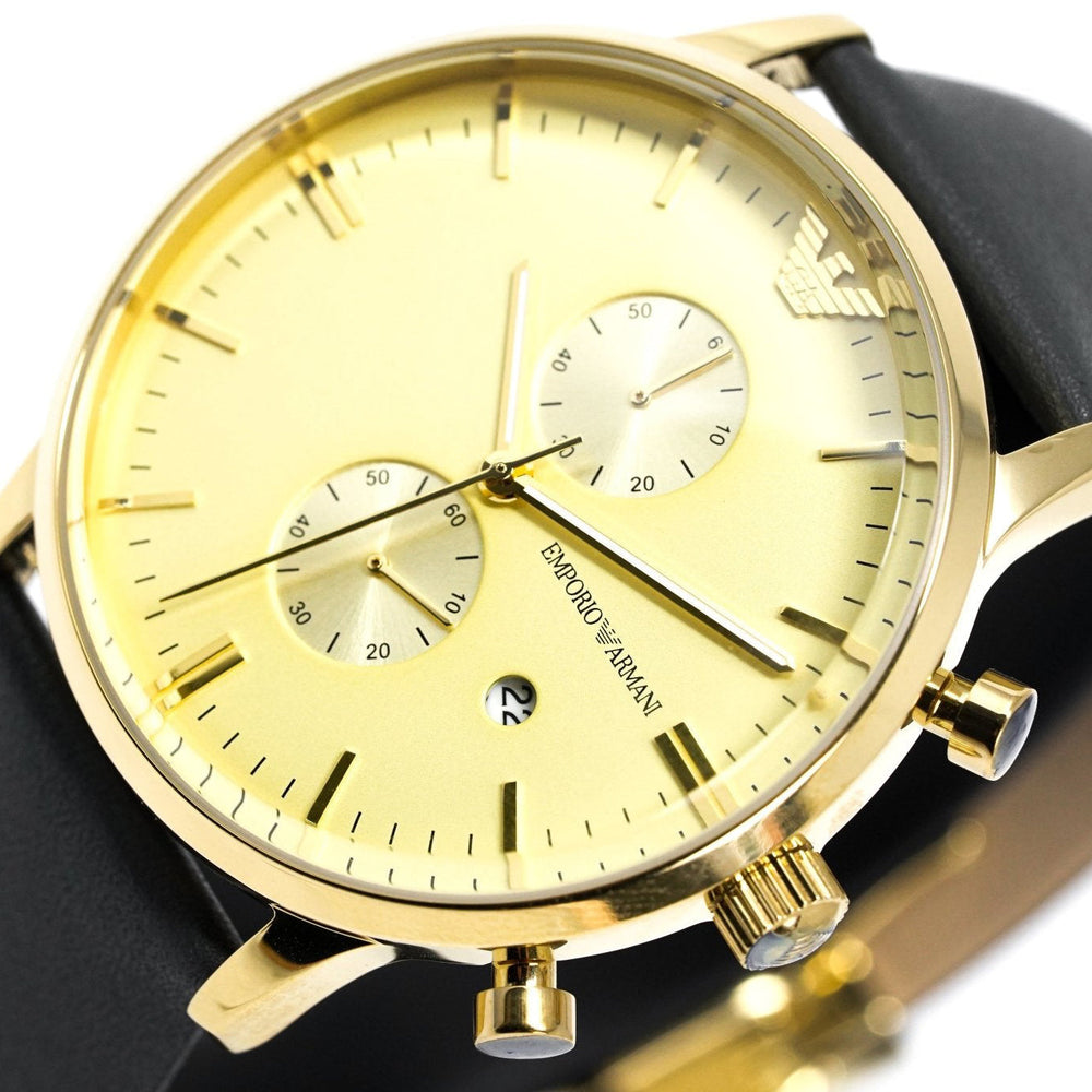 Emporio Armani Ar0386 Men S Gianni Chronograph ur med guldfarvet PVD-belægning