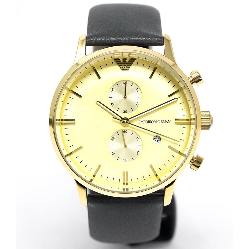 Emporio Armani Ar0386 Men S Gianni Chronograph ur med guldfarvet PVD-belægning