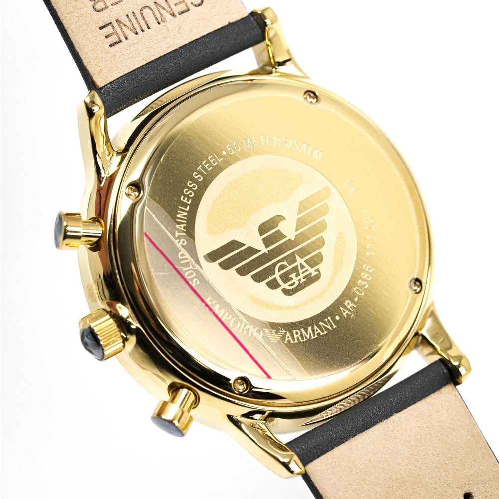 Emporio Armani Ar0386 Men S Gianni Chronograph ur med guldfarvet PVD-belægning