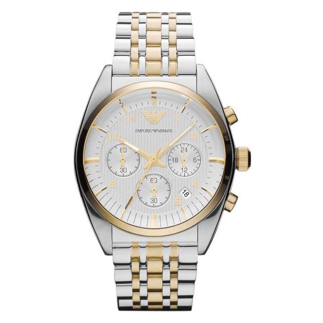 Emporio Armani Ar0396 Men S tofarvet Chronograph ur