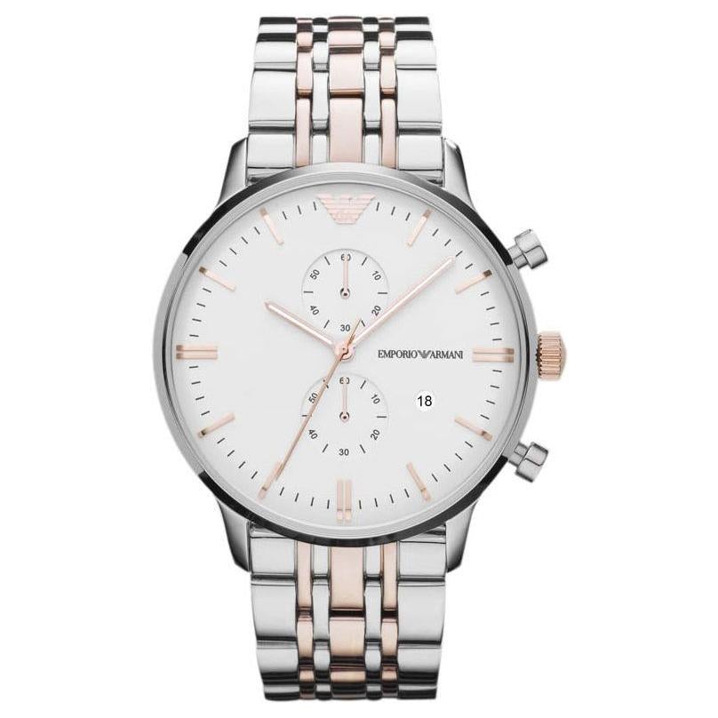 Emporio Armani Ar0399 Men S sølv Chronograph ur