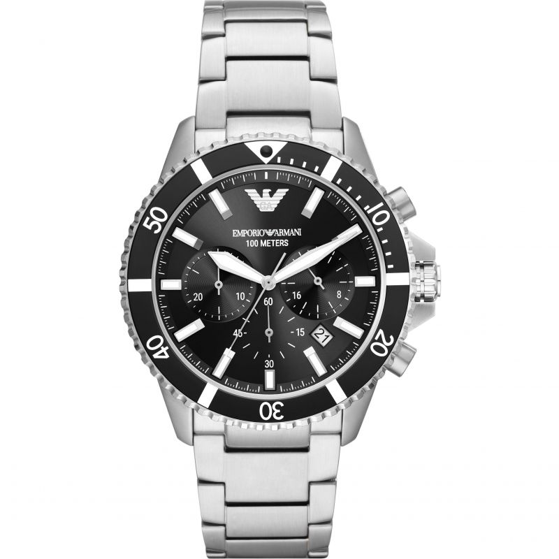 Emporio Armani Ar11360 Men S Diver Chronograph stål ur