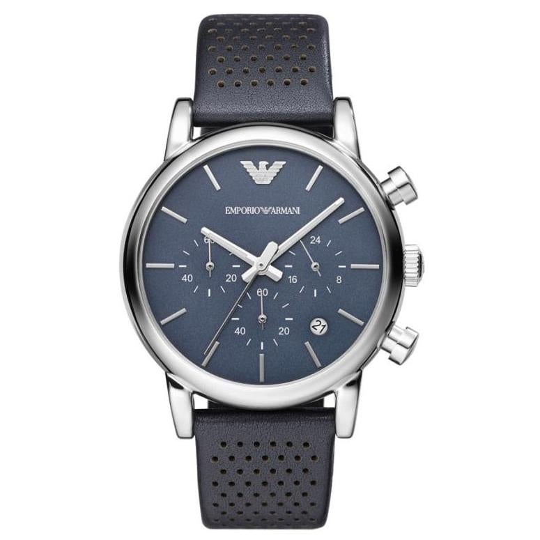 Emporio Armani Ar1736 Men S blå Chronograph ur