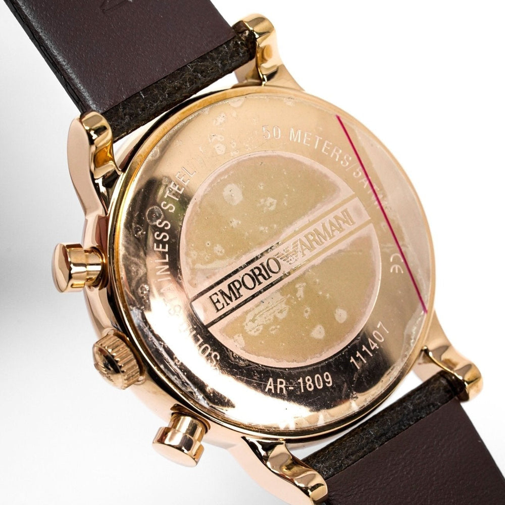 Emporio Armani Ar1809 Men S Luigi Chronograph ur med roseguld PVD-belægning