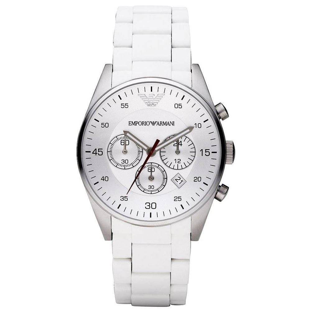 Emporio Armani Ar5859 Men S Chronograph Tazio hvidt ur