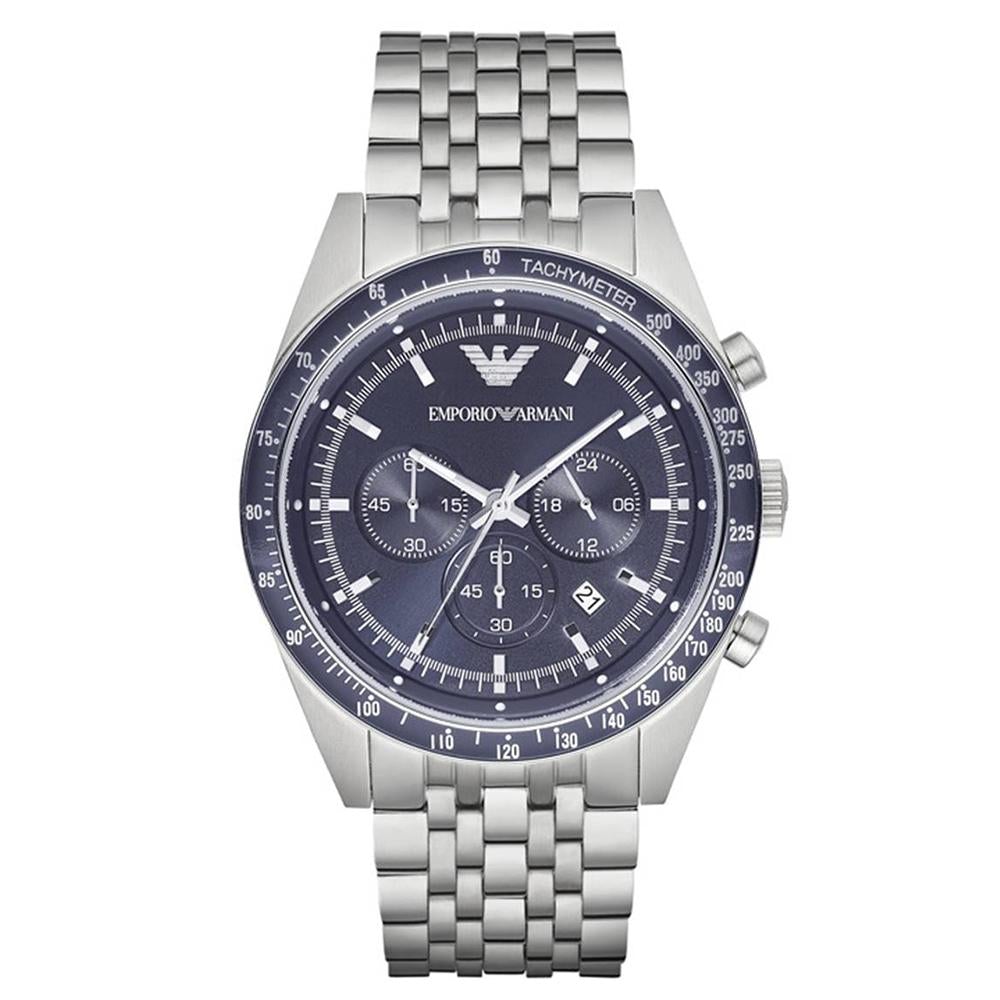 Emporio Armani Ar6072 Men S blå sølv ur
