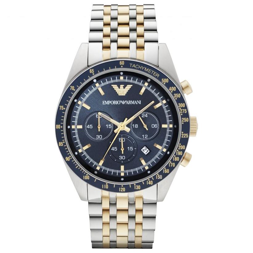 Emporio Armani Ar6088 Men S blå Chronograph ur