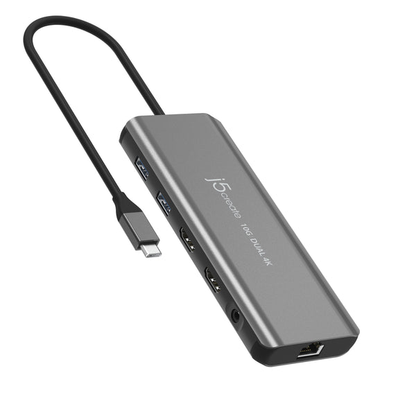 j5create JCD398-N dockingstation Ledningsført USB 3.2 Gen 2 (3.1 Gen 2) Type-C Grå
