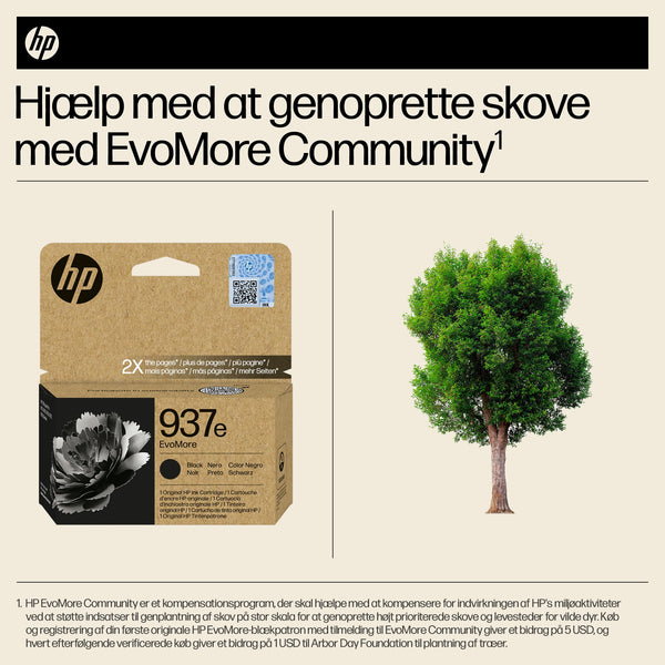 HP 937e EvoMore Sort 2500 sider Blæk