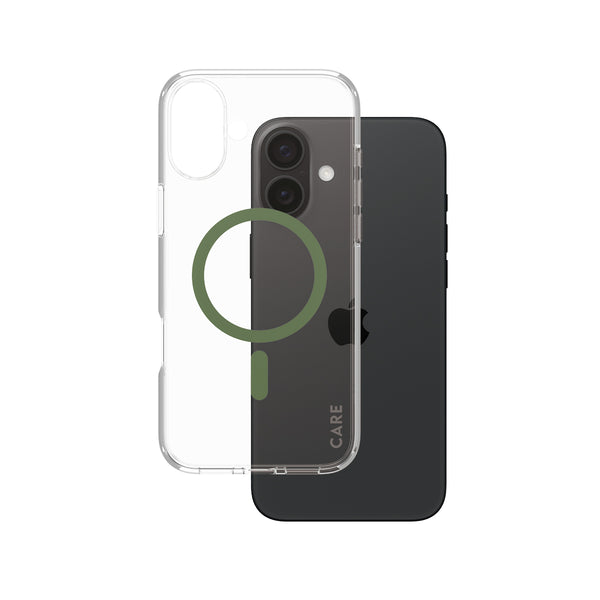 CARE by PanzerGlass Urban Combat Beskyttelsescover Gennemsigtig Skarpt grøn Apple iPhone 16 Plus