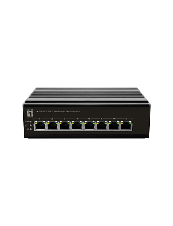 LevelOne IFS-0801 netværksswitch Ikke administreret Fast Ethernet (10/100) Sort