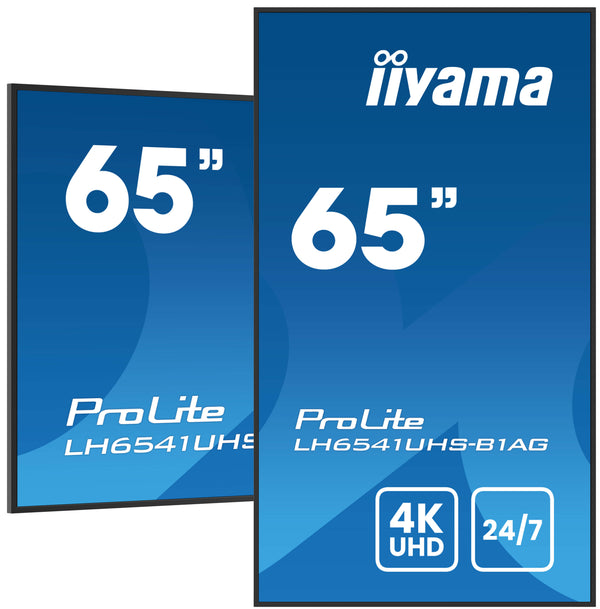 iiyama LH6541UHS-B1AG skilte display 163,8 cm (64.5) LCD 500 cd/m² 4K Ultra HD Sort 24/7