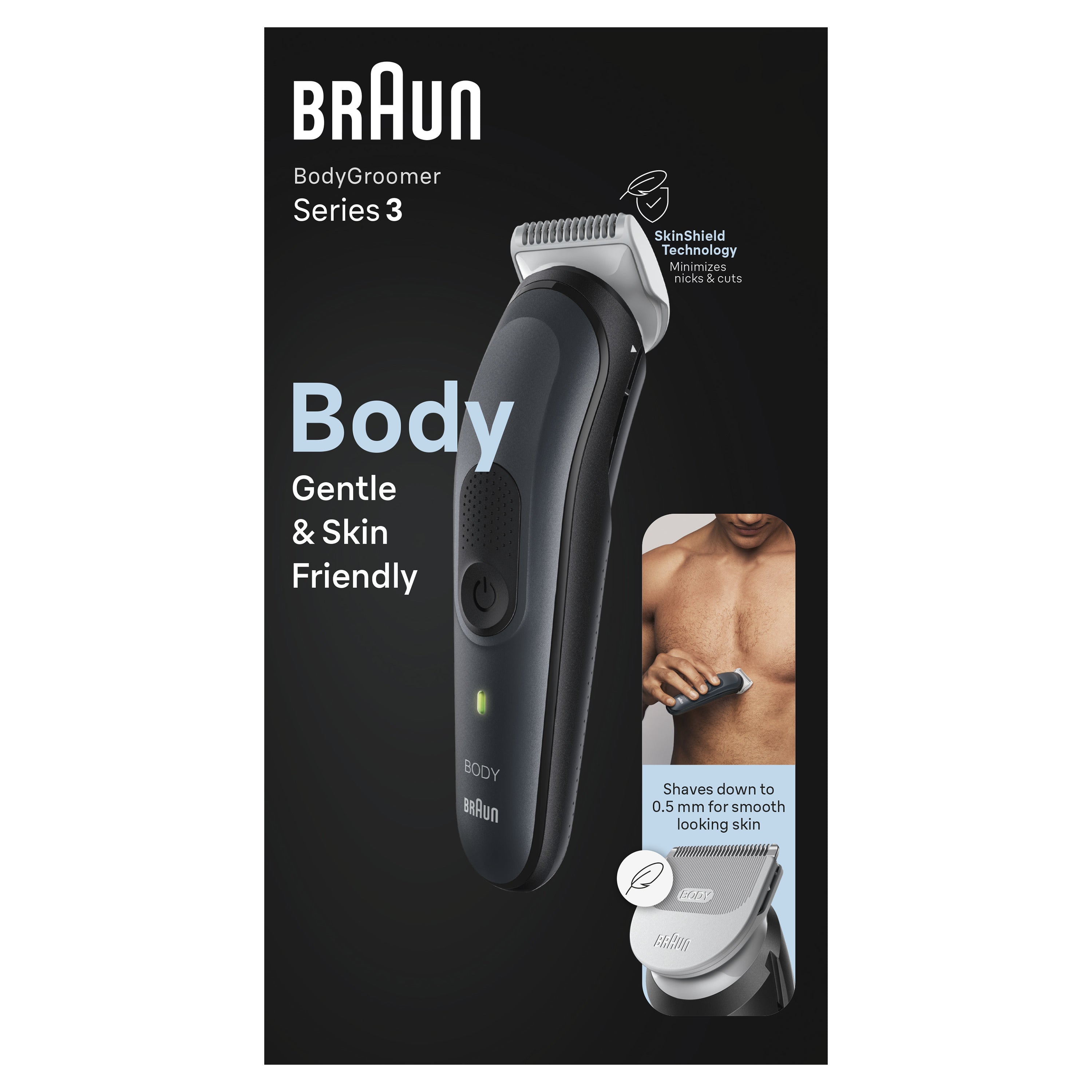 Braun BodyGroomer Series 3 BG3340 Hårtrimmer Sort